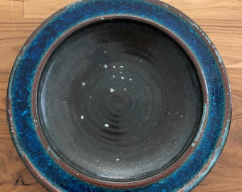 Lee Rosen Design Technics Bowl Blue Crackle Glaze Ceramic 1960s