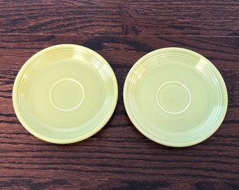 Vintage Chartreuse Fiesta Saucers Homer Laughlin 1951-1959