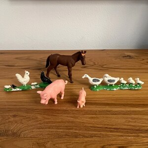 Vintage Plastic Farm Animal Set