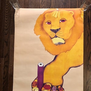 CYRK Writing Lion Polish Circus Poster Pop Art Danuta Zukowska 1974 Polish School of Posters