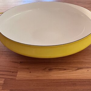 Mid Century DANSK Yellow Enamelware Paella Købenstyle Pan Jens Quistgaard JHQ