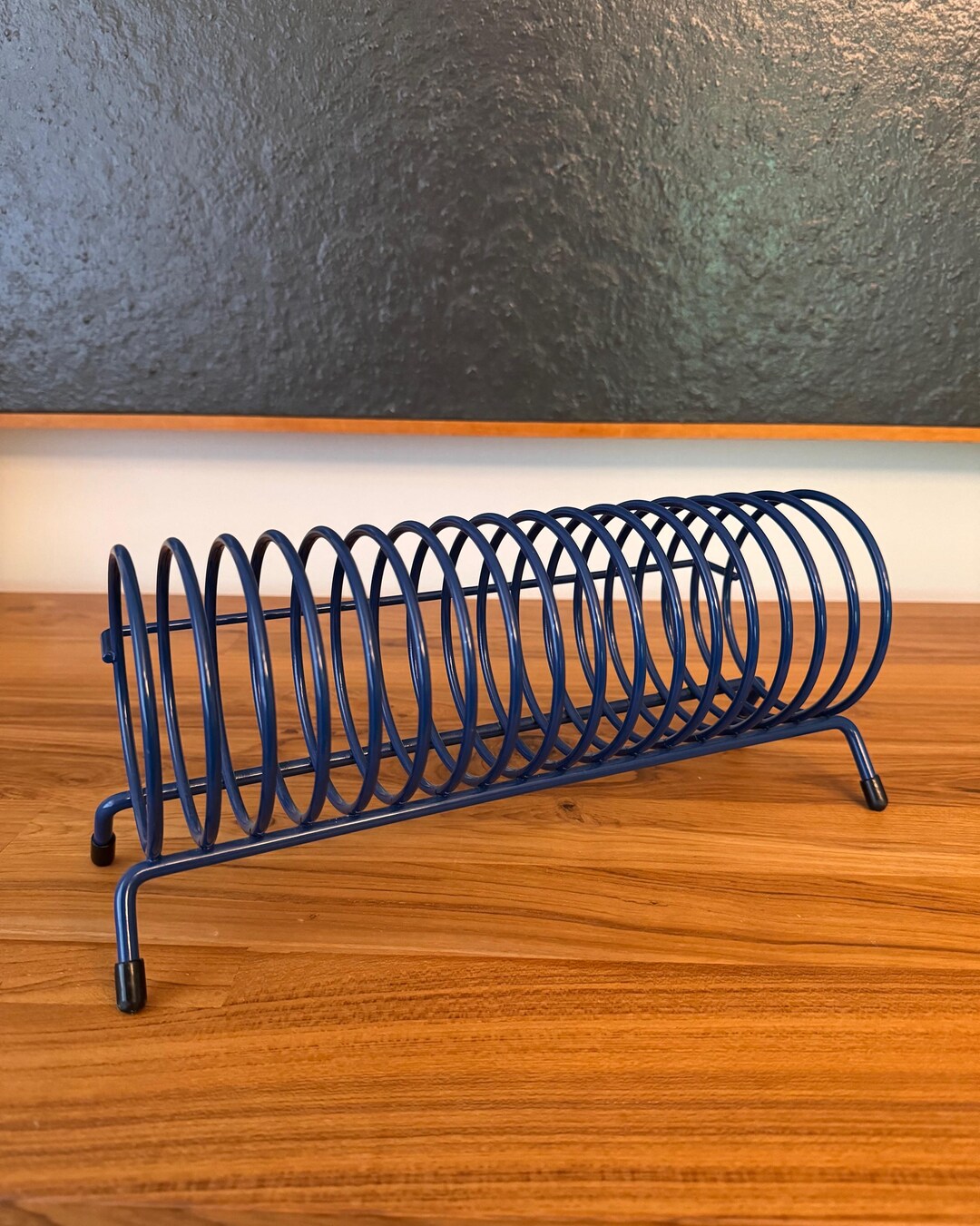 Vintage Blue Wire Coil Extra Long Letter Holder Desk Organizer File LP ...