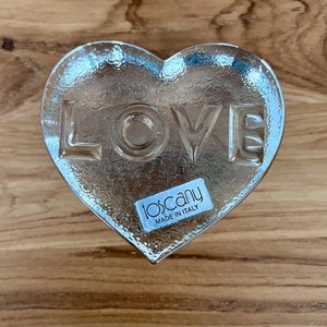 TOSCANY 1970s LOVE Glass Heart Shaped Paperweight Valentine
