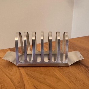 Minimalist Vintage Modern Stainless TOAST Caddy Rack Breakfast Tray