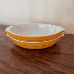 Vintage EMILE HENRY French Ceramic Baking Au Gratin Dish Pair