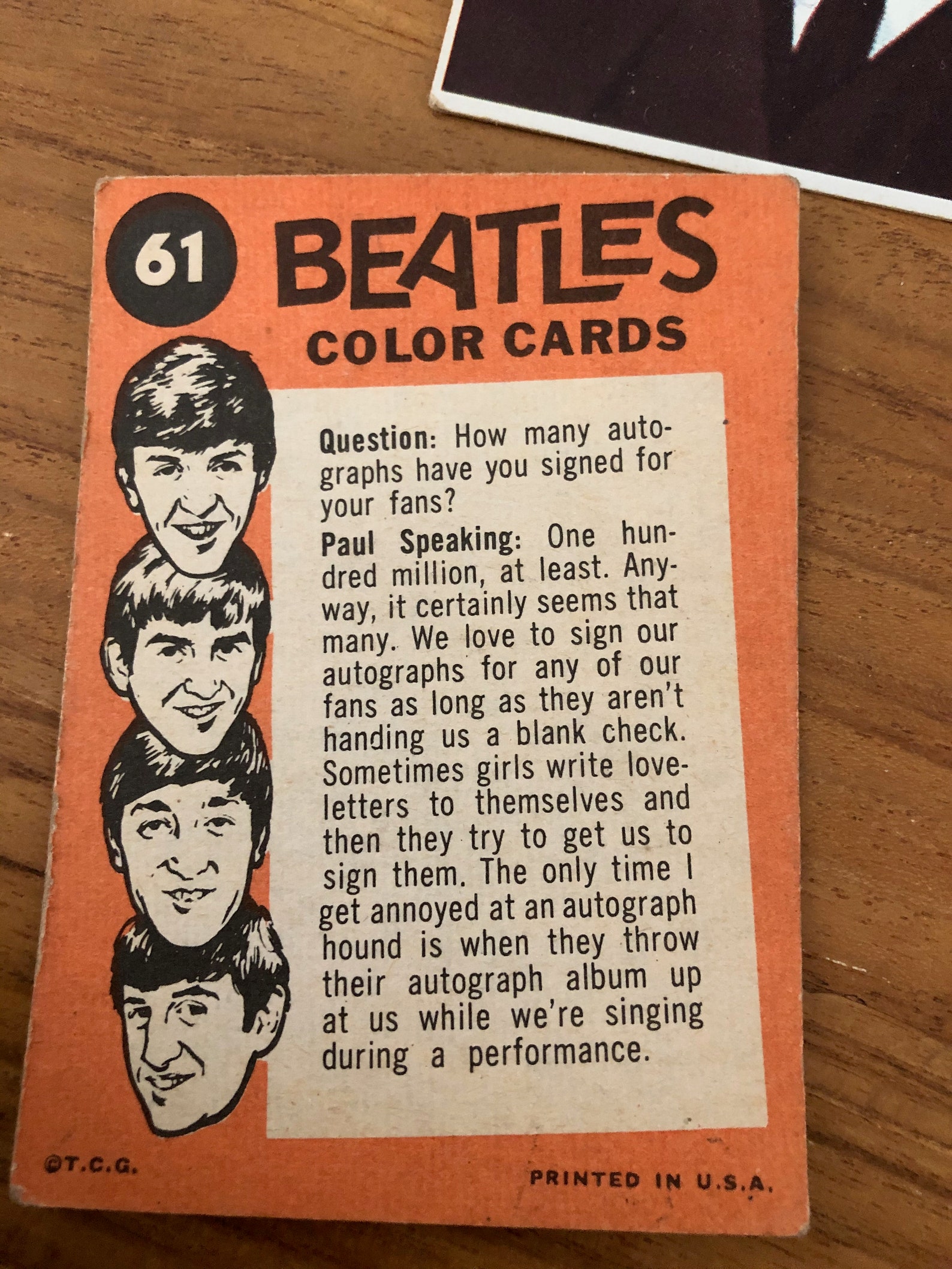 Vintage 1960s BEATLES Color Cards Lot of 46 Trading Cards Etsy