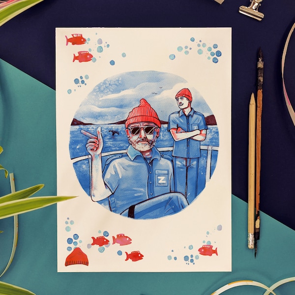 Wes Anderson: The Life Aquatic with Steve Zissou - Do you think it Remembers Me? A4 Print