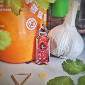 HOT Sauce Sriracha Mayo Wooden Pin image 2