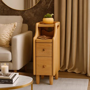 ミッドセンチュリーモダンナイトスタンド、ダークブラウンナイト