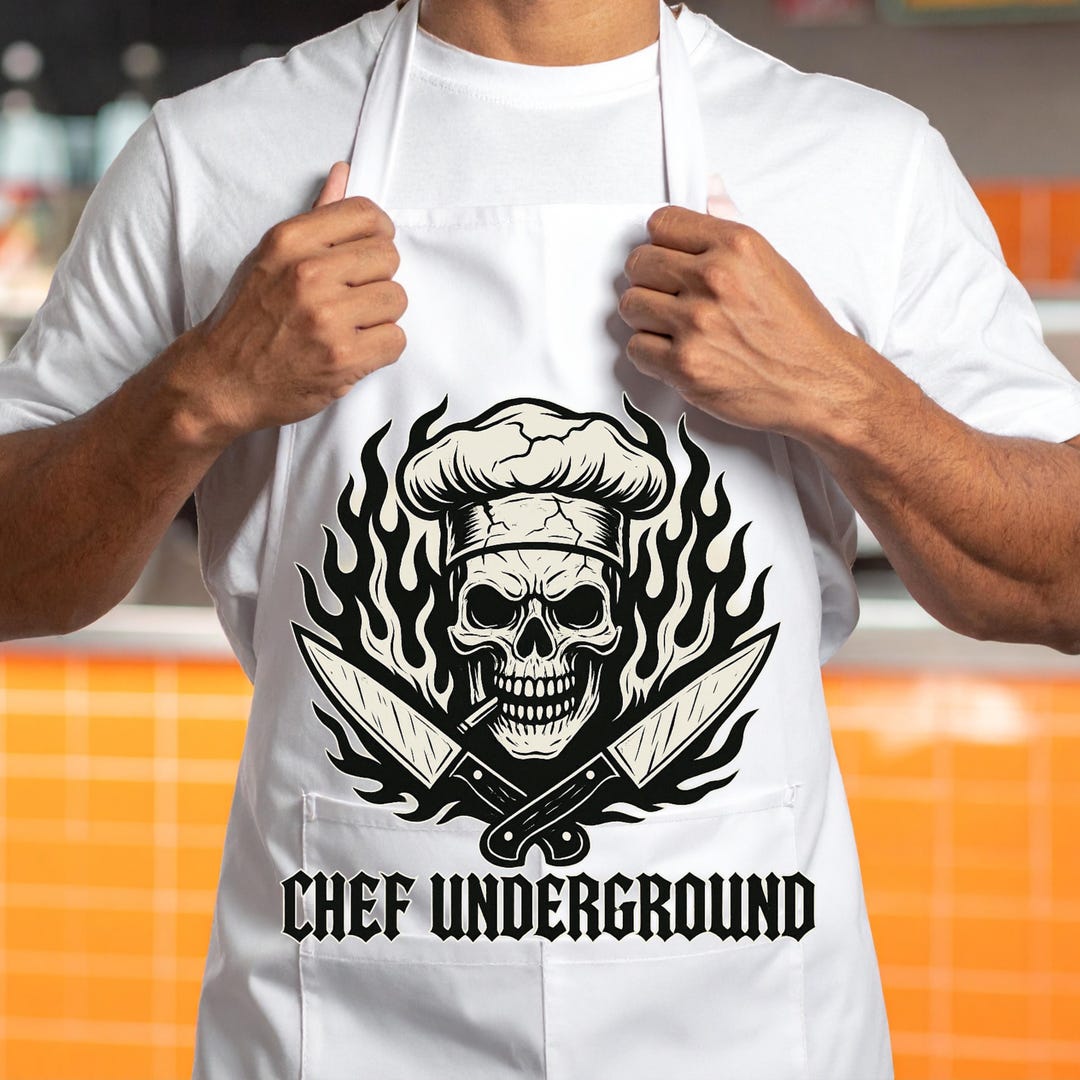 Gothic Chef Skull PNG: Underground Kitchen Sublimation Design - Etsy