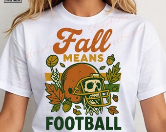 El otoño significa fútbol, calavera PNG, diseño de camiseta deportiva de otoño, imágenes prediseñadas de esqueleto de fútbol, sublimación retro de otoño, día de juego grunge PNG