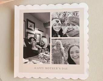 Personalised Photo Gallery Mother's Day Card with Scallop Edge Detail