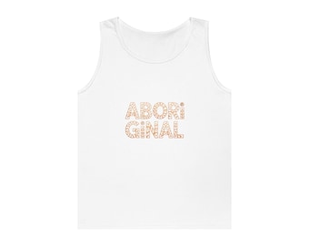 Camiseta sin mangas con tipografía aborigen / Camiseta con texto y estampado indígena