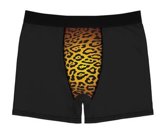 Calzoncillos bóxer con paneles de estampado de jaguar / Ropa interior con estampado animal