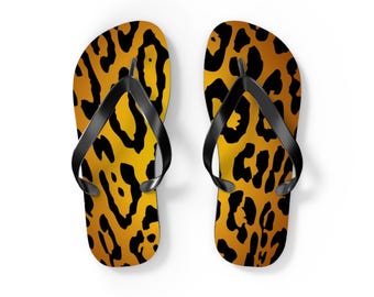 Teenslippers met Jaguar-print | Strandsandalen met dierenprint