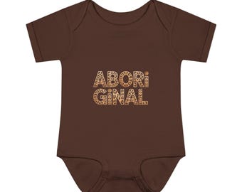 Body tipográfico aborigen para bebé, body de canalé para bebé / estampado indígena