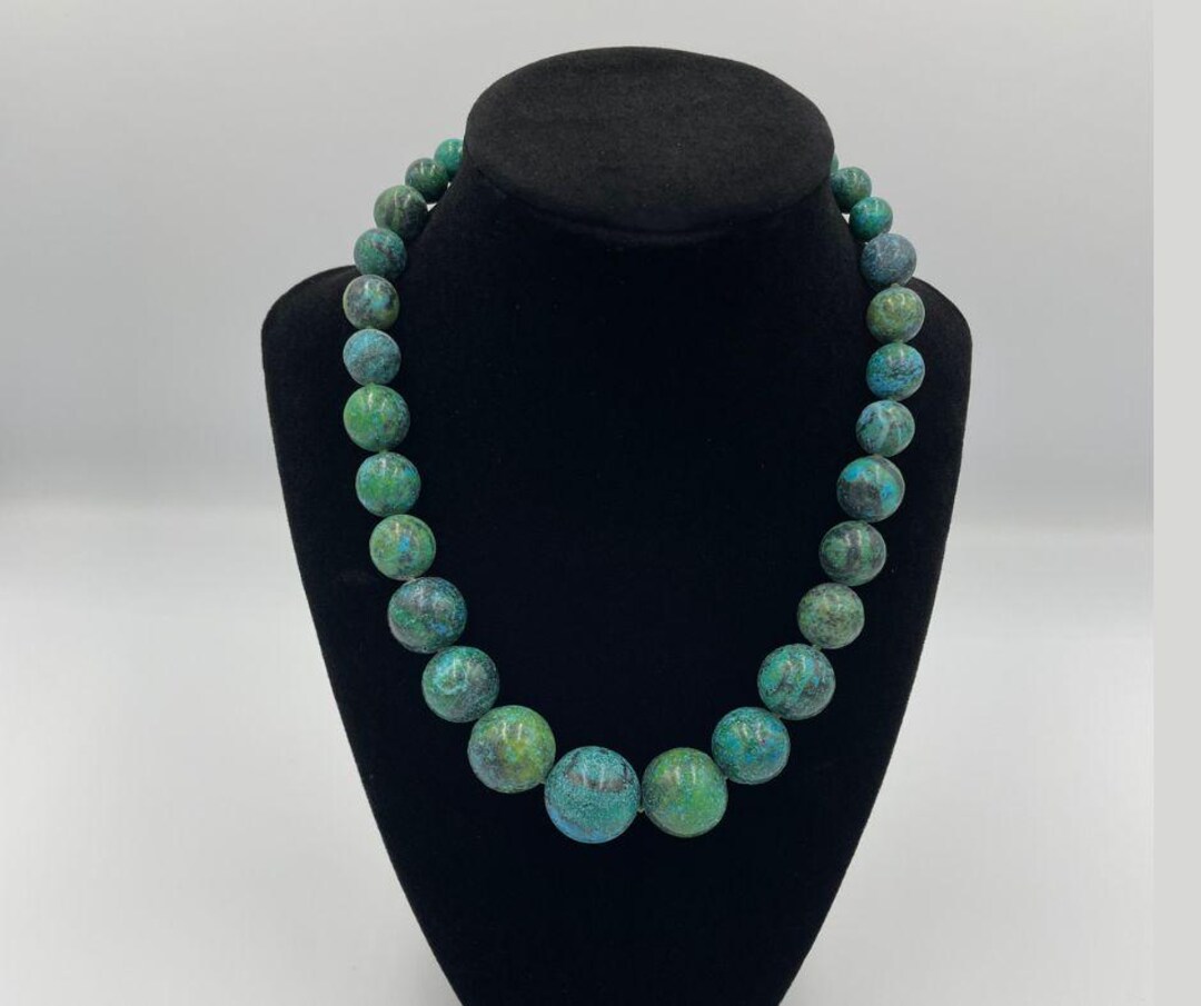 Vintage Chinese Turquoise Style Howlite Graduated Bead Necklace 18 ...