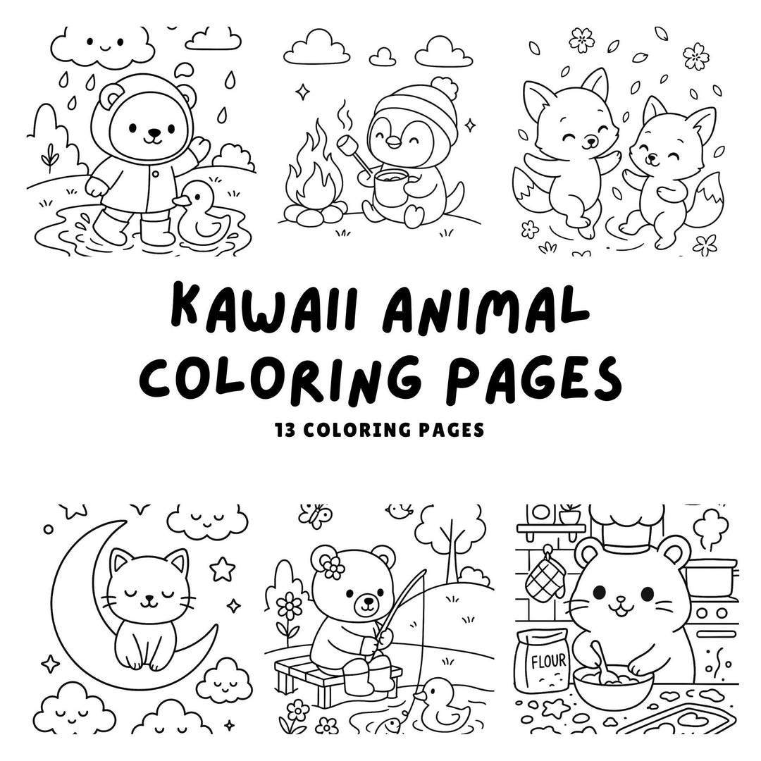 Kawaii Animal Coloring Pages | Chibi Animal Art for Kids & Teens ...