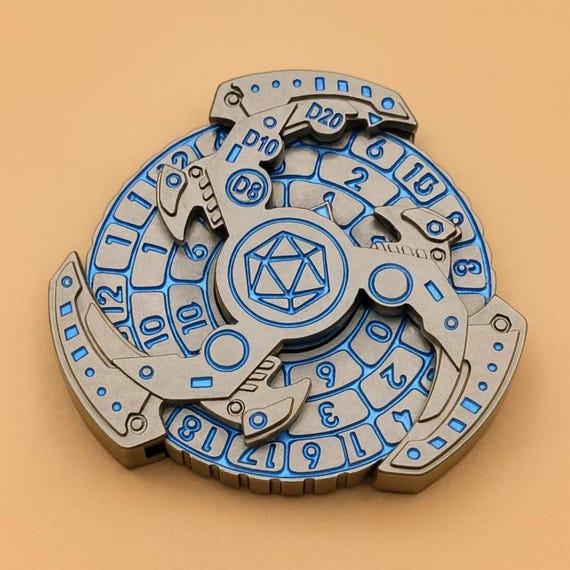 Metal Spinner Dice Set – 7-in-1 Polyhedral Fidget Dice for tabletop gaming, collectors, display décor, office desks, and stress-relief use