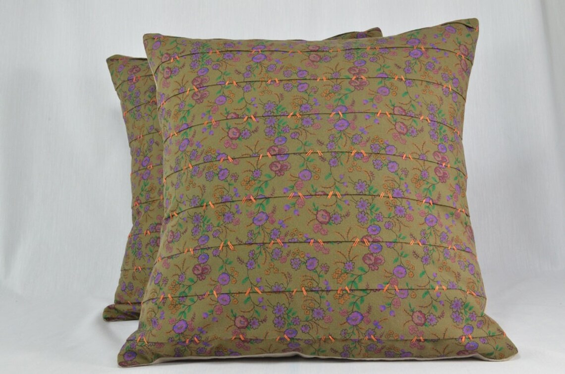Vintage Style Pillow Covers, Textile Art Pillow, Cushion Cover, Throw