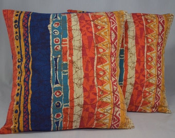 Vintage Pillow Cover, Cushion Cover, Tribal Pillow, Home Decor Pillow, Stripe Pillow, Throw Pillow, Vintage Style - 16" Square - PC1