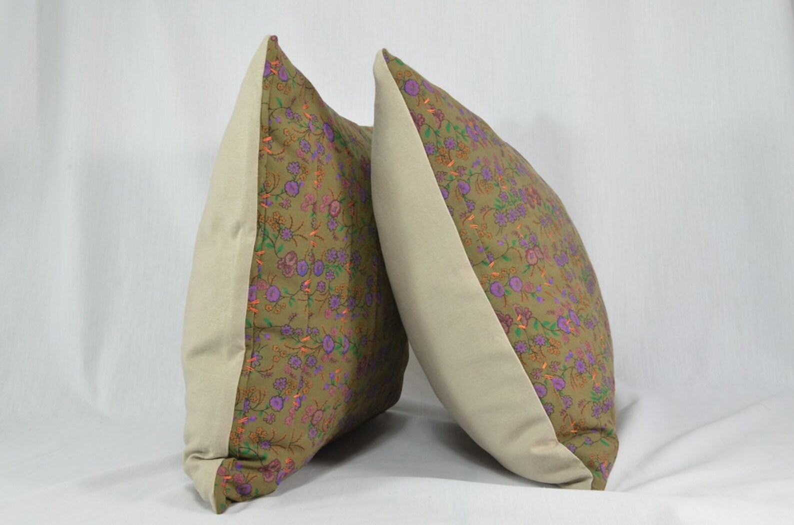 Vintage Style Pillow Covers, Textile Art Pillow, Cushion Cover, Throw