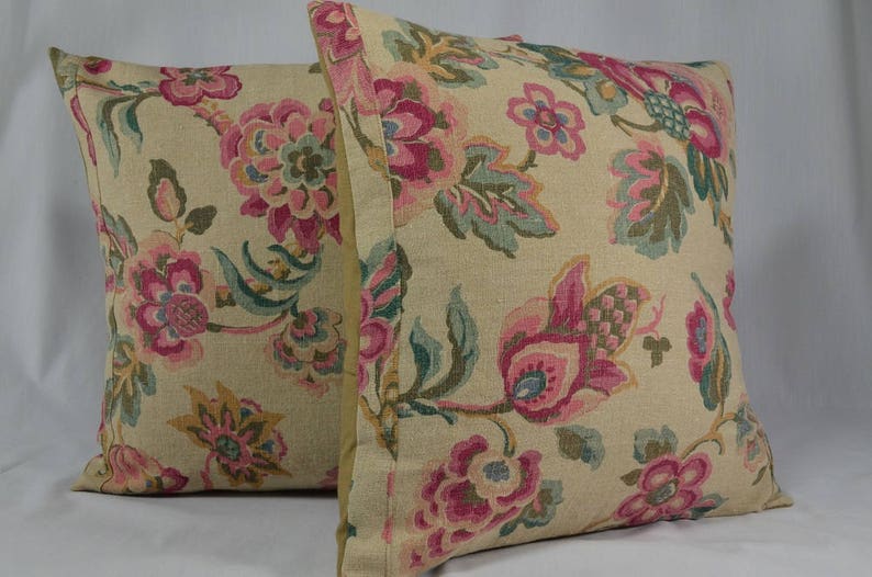 Vintage Style Pillow Cover, Throw Pillow, Home Decor Pillow, Decorative Pillow, Linen Pillow Cover, Vintage Pillow 16 Pillow Cover PC17 image 2