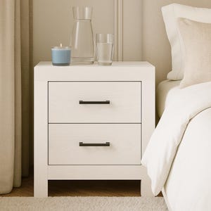 Minimalist Side Table, Small Nightstand with Storage for Bedroom, Living Room, or Office