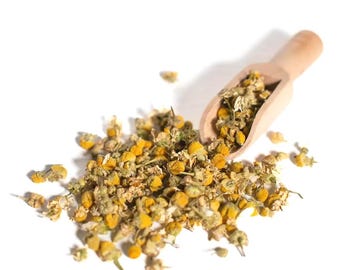 Chá de ervas de camomila com flores secas soltas, Matricaria Recutita