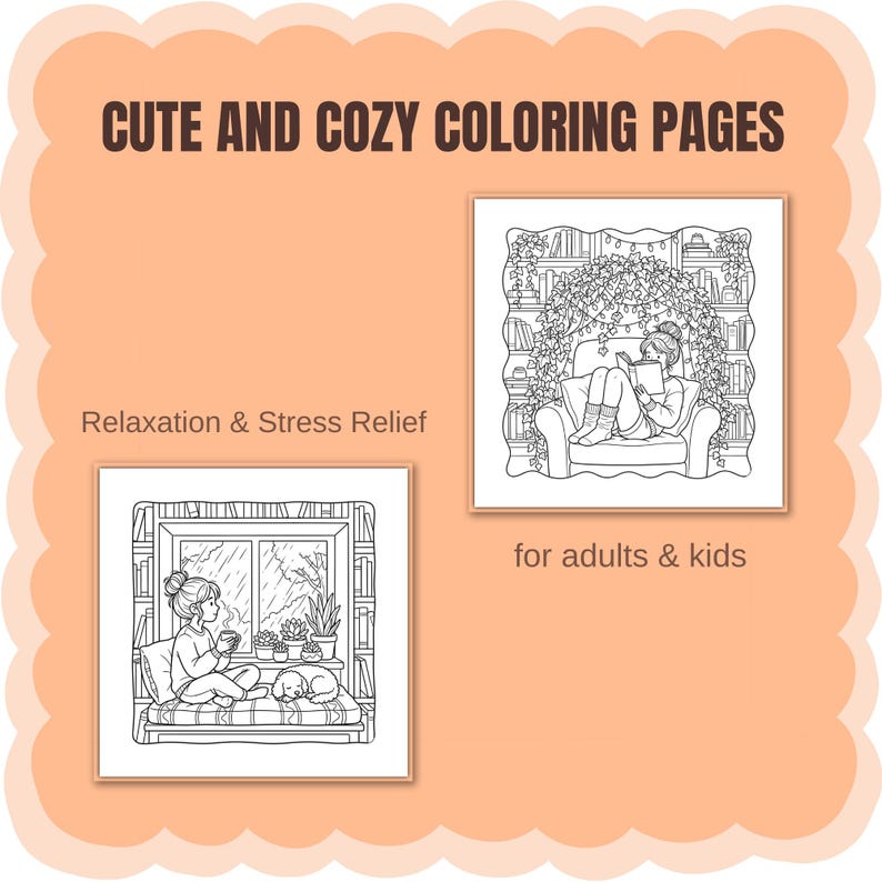 Girl Moments Cute & Comfy Coloring Book | Printable Coloring for Adults ...