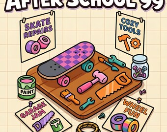 After School '99: Cute and Cozy Coloring Pages | 90s Cool Printable Coloring Book for Adults & Kids | Instant Download Relaxation Designs