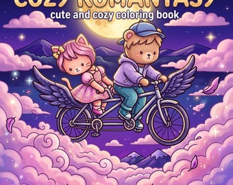 Libro para colorear "Romanticismo acogedor" / 50 páginas de fantasía (descarga digital)