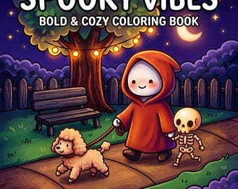 Libro da colorare di Halloween / 50 pagine da colorare di Halloween / Download digitale di Halloween