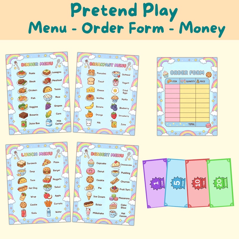 Fake Restaurant Menu - Etsy