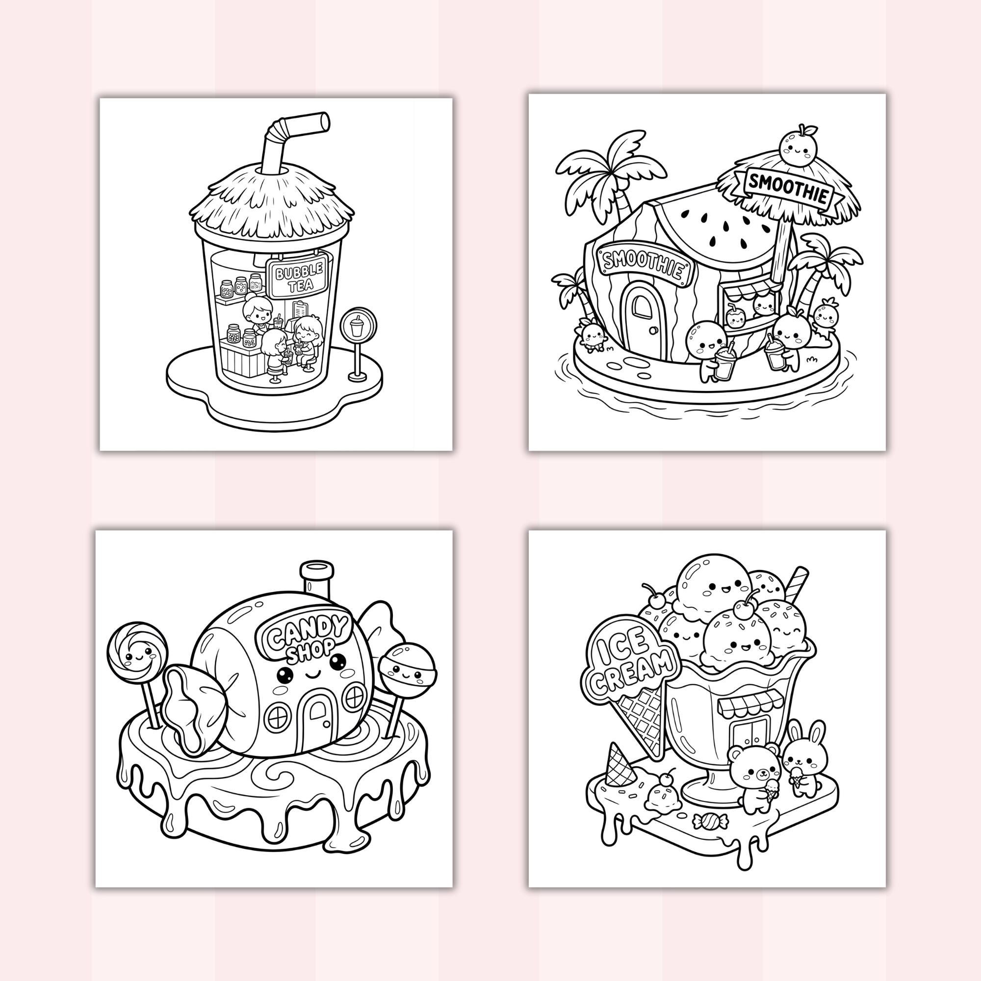 100 Kawaii Coloring Pages | Cute Coloring Book for Adults & Kids | Cozy ...