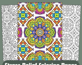 Mandala Coloring Book for Adults: 51 Printable Stress Relief Pages (Digital PDF)