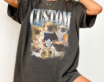 Custom Photo Dog Bootleg 90s Shirt, Custom Bootleg Rap Tee Shirt, Custom Pet Photo Your Own Bootleg Shirt, Change Design Here