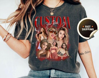 Custom Face Comfort Colors Shirt, Custom Girlfriend Shirt, Boyfriend Gift, Bachelorette Surprise, Personalized Birthday Bootleg Gift