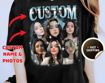 CUSTOM Bootleg Rap Tee Shirt, Custom Your Own Idea Bootleg Shirt, Insert Your Design, Personalized 90S Rap Tee Shirt, Gift for Men Women