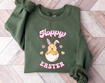 Retro Hoppy Easter Sweatshirt, Cute Easter Sweatshirt, Funny Easter Sweatshirt, Womens Easter Sweatshirt, Kids Sweatshirt, Easter Gift