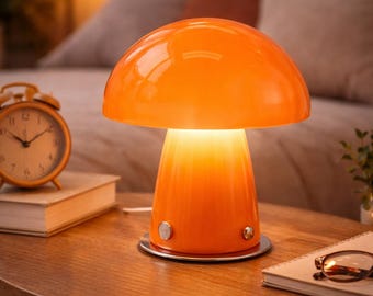 Orange Mushroom Table Lamp – Bauhaus Mid-Century Modern Design