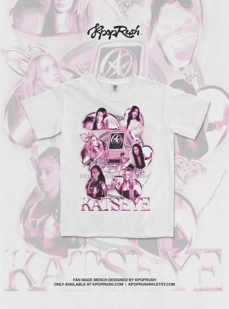 T-shirt Unisexe KATSEYE Kpop Merch - The Beautiful Chaos Tour 2025, Polyester, Coupe Décontractée