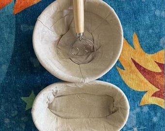 Premium Sourdough Bread Proofing Basket Set – 9” Round & 10” Oval Banneton Baskets with Whisk, Lame, Scrapers , Brush | Bread Baking Kit