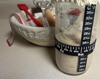 Complete Sourdough Starter Kit with Glass Jar & Basket | 9” Bread Proofing Set for Homemade Artisan Loaves | Sourdough Baking Tools