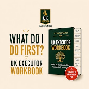 Executor Checklist UK | Probate & Confirmation Workbook | Estate Administration Planner | What To Do When Someone Dies