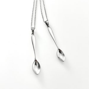 Spoon Necklace LARGE, Spoon Theory Necklace, Spoonie Necklace, Save Your Spoons Spoon Charm Health Awareness, Spoon Jewelry Gift for Friends