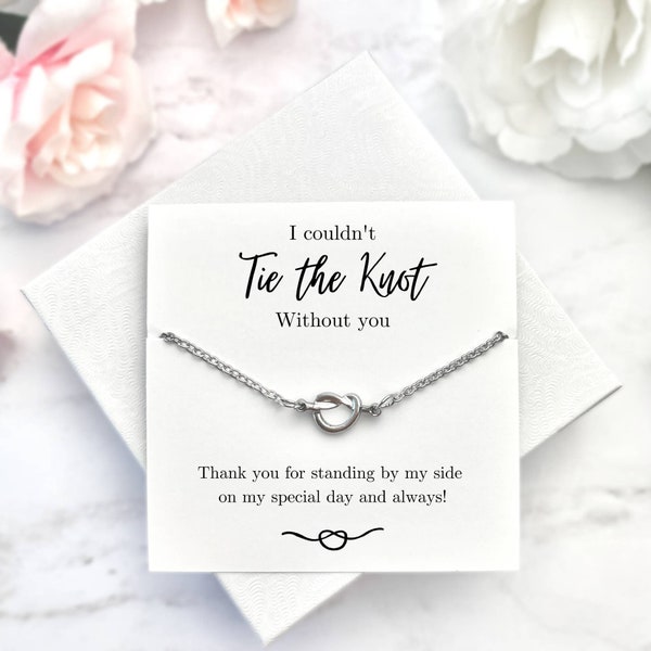 Friendship Wedding Knot Necklace for Best Friends, Gift Set Love Knot, Meaningful Gift for Bridesmaids, Maid of Honor, Marriage Knot