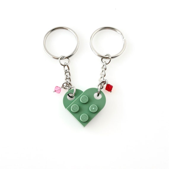 Heart Keychain Set Made With Authentic LEGO® Bricks, Matching Friendship  Gift for Couples, Best Friends High Quality & Durable, Usa-made 