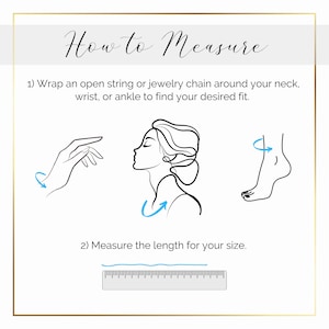 May include: An instructional graphic titled How to Measure with black line art illustrations. It shows a hand, a profile of a head, and an ankle with blue arrows indicating where to wrap a string. A ruler is shown below with the text 2) Measure the length for your size.