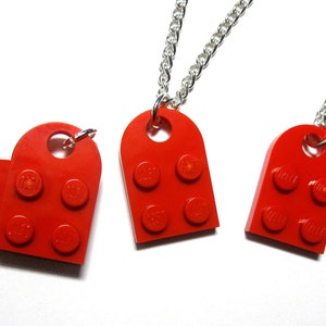 Heart Necklace Set Made with Authentic LEGO® Bricks 100% Stainless Steel Matching Friendship Necklaces, Gift for Couples, Best Friends image 5